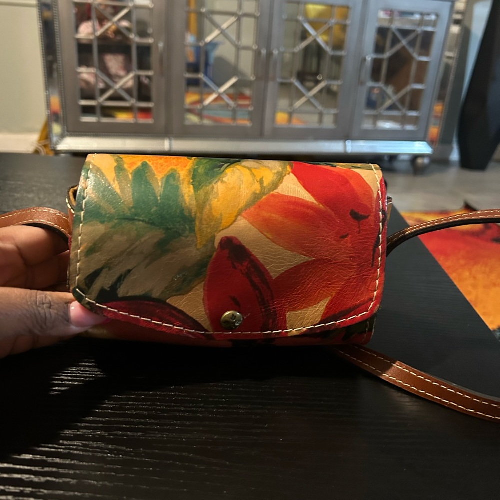 Patricia Nash Multicolor Floral Leather Crossbody Bag